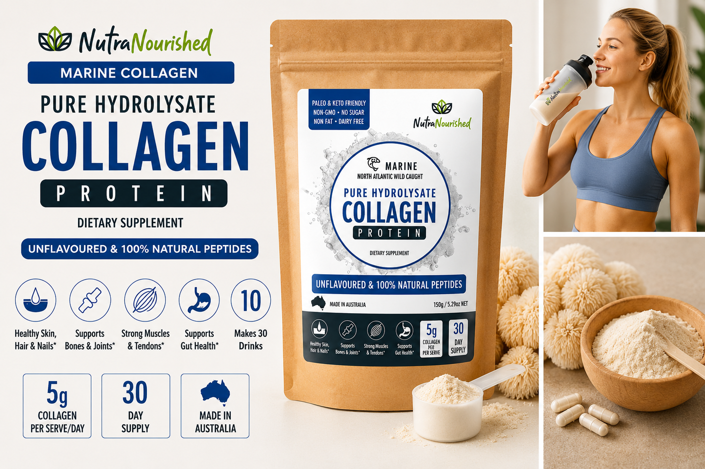 NutraNourished Marine Collagen Powder