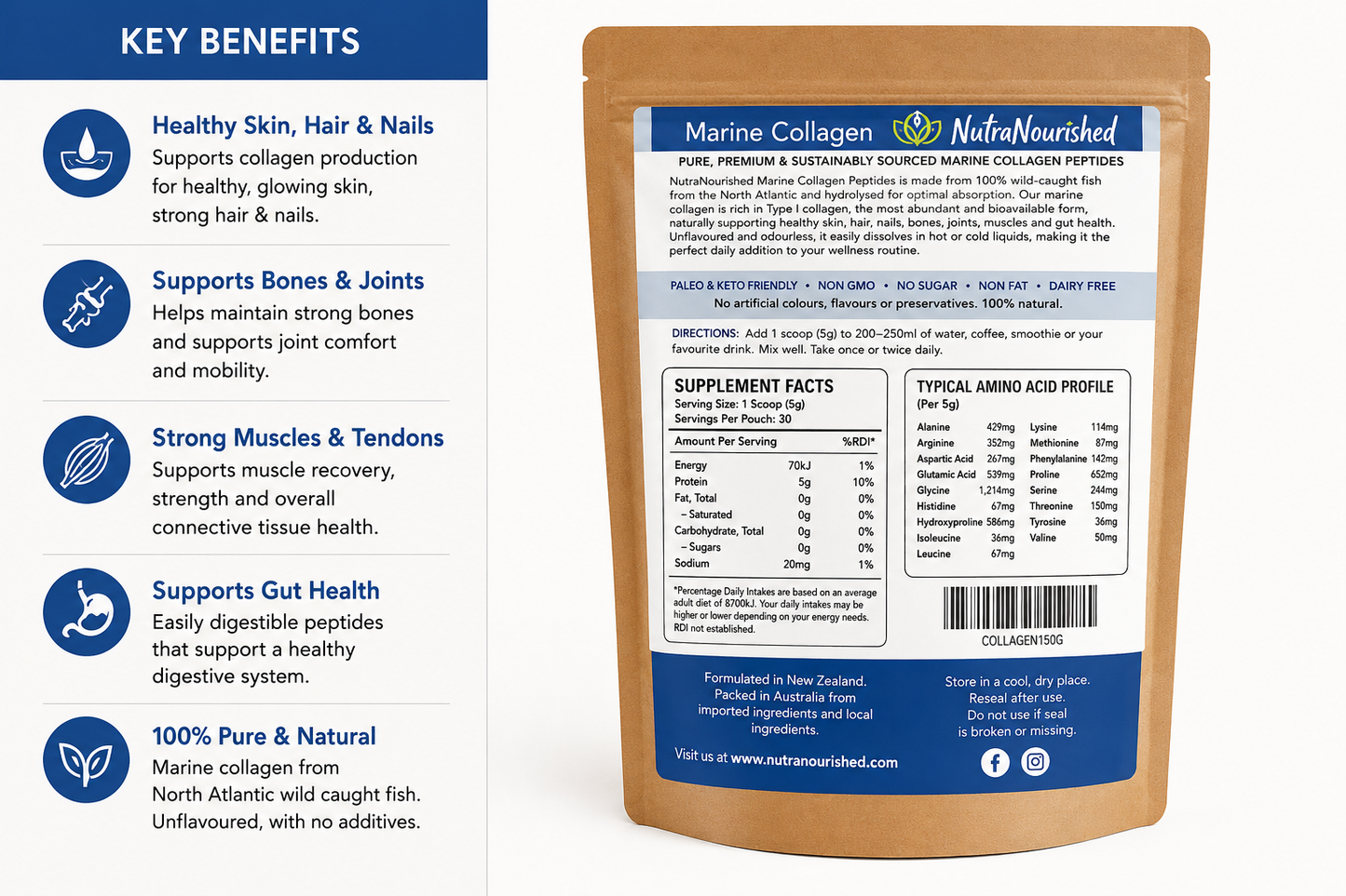 NutraNourished Marine Collagen Powder