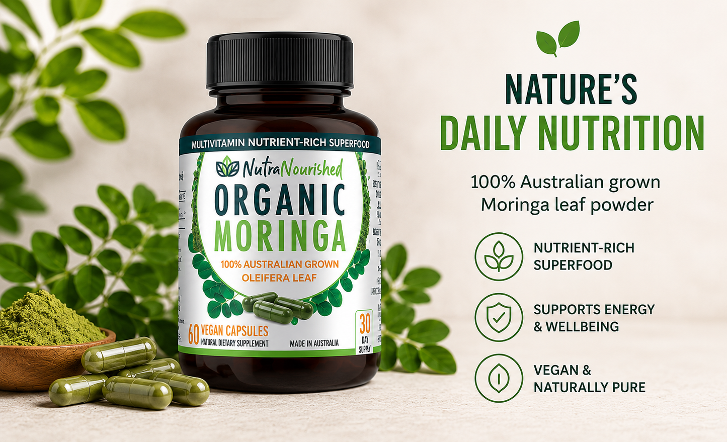 NutraNourished Moringa Leaf Capsules