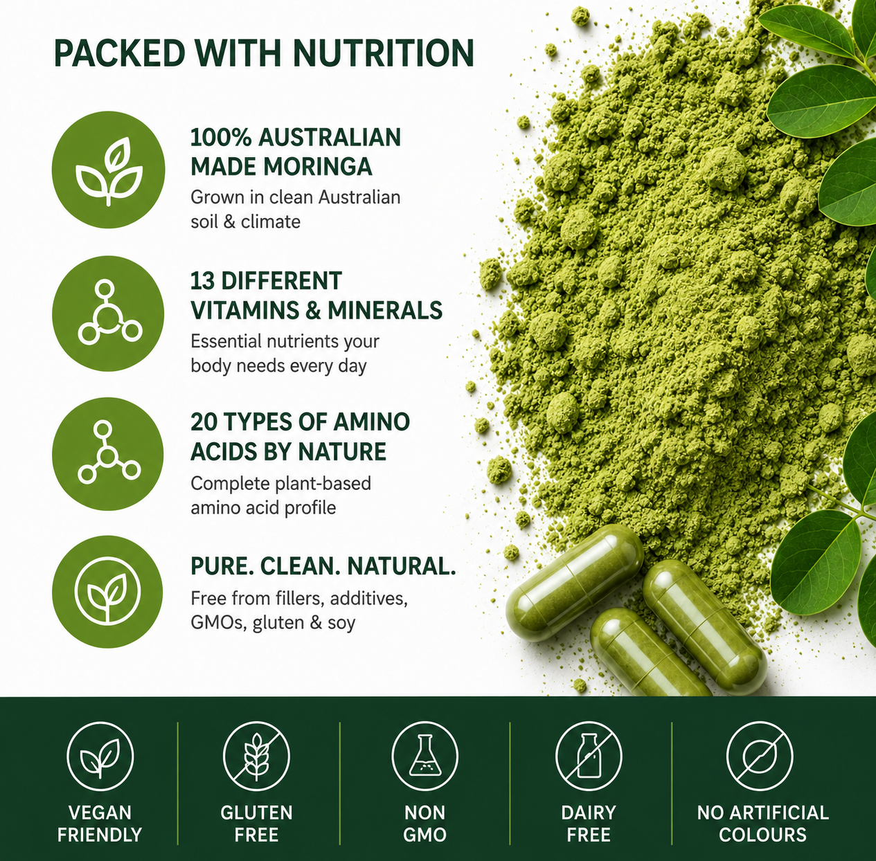 NutraNourished Moringa Leaf Capsules