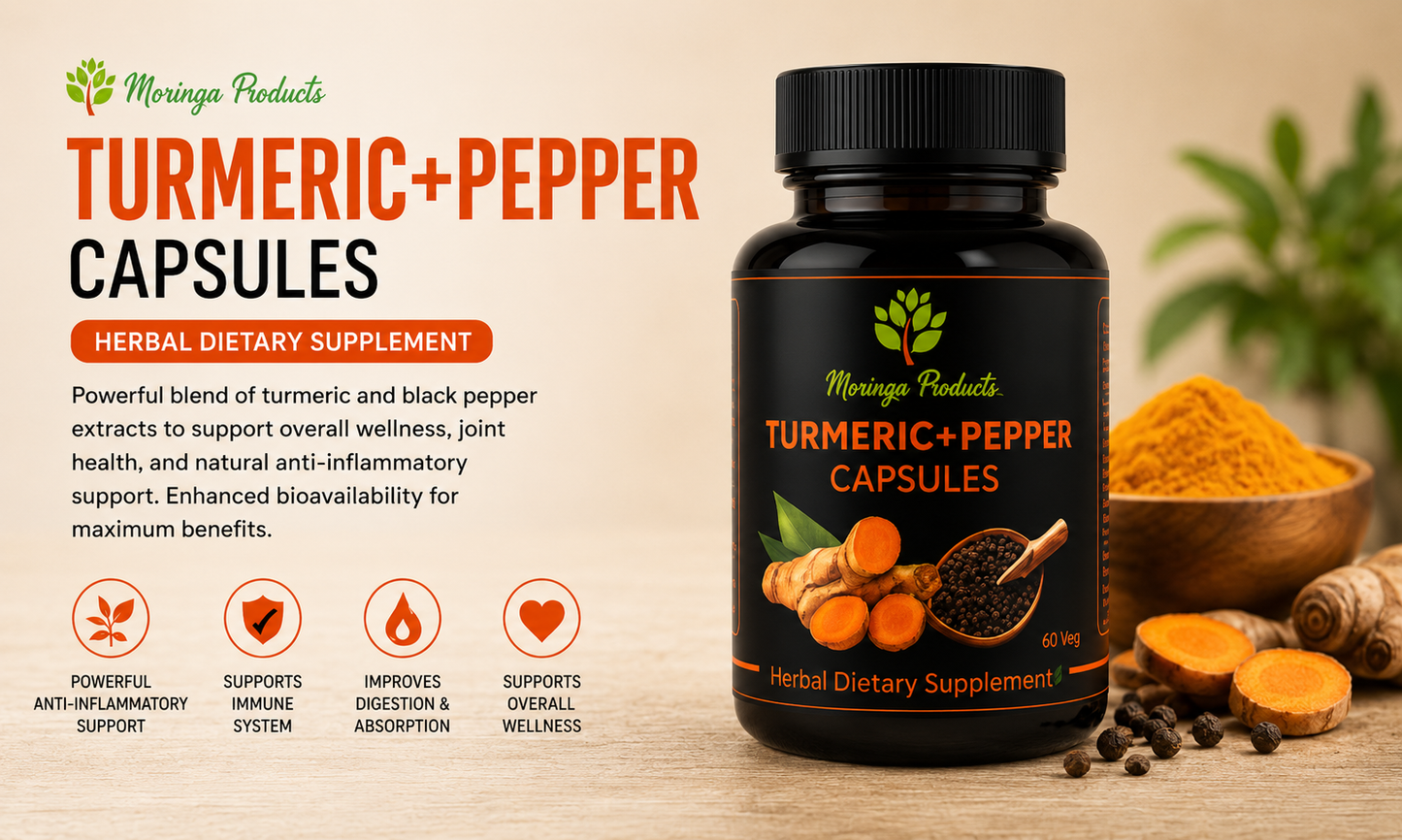 MoringaProducts Turmeric-Pepper Capsules