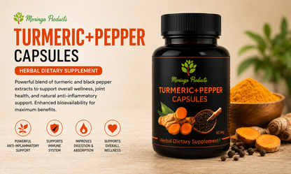 MoringaProducts Turmeric-Pepper Capsules