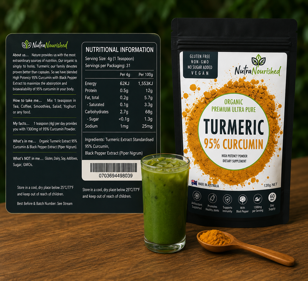 NutraNourished Curcumin Turmeric Powder