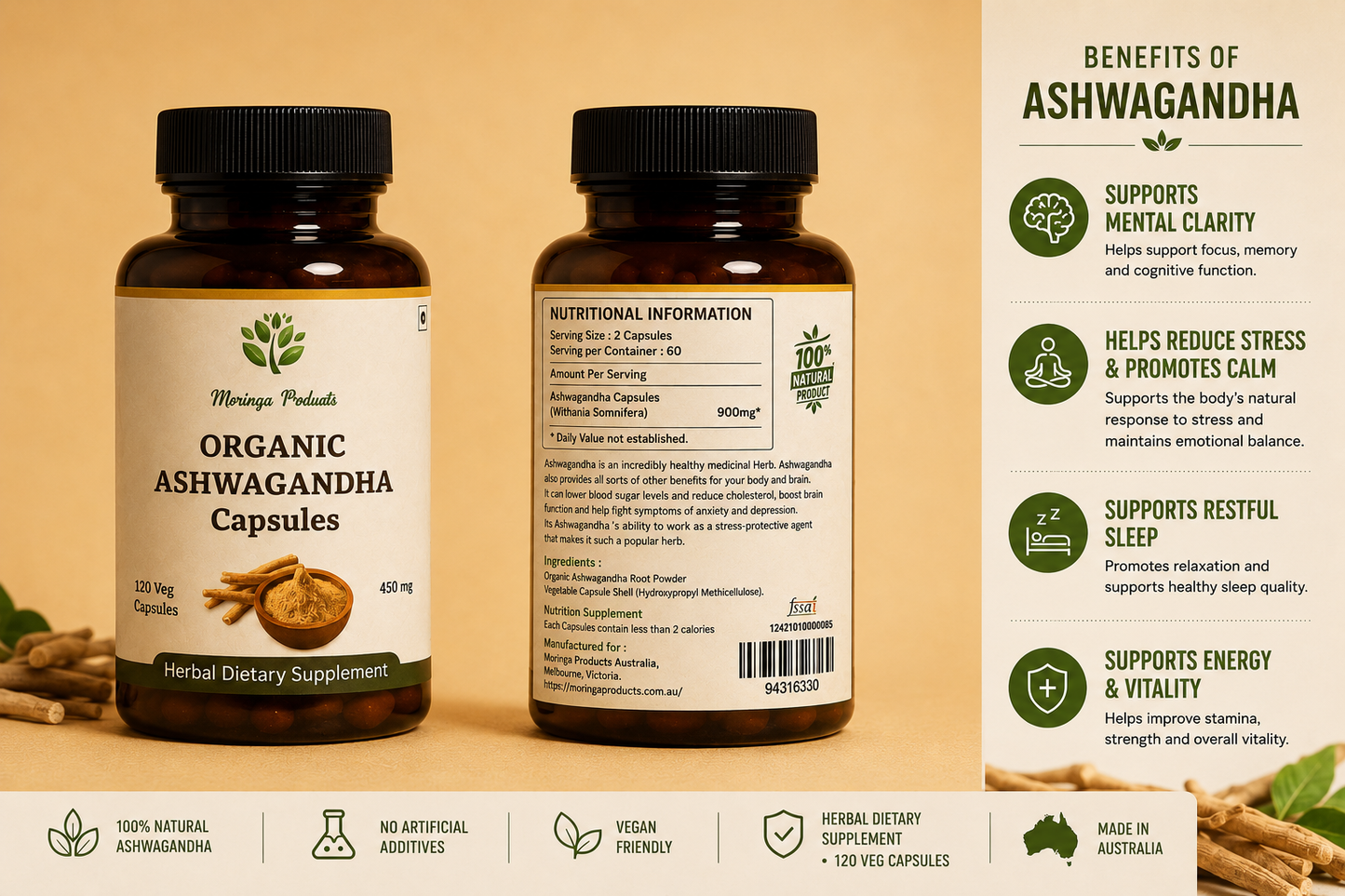 MoringaProducts Ashwagandha Capsules